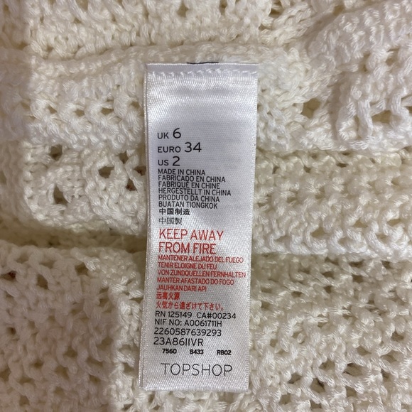 TOPSHOP | Size 2 | macrame white fringe top - Picture 9 of 11